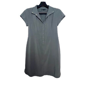 PrAna Women’s Shadyn Snap Front Stretch Short Sleeve Dress Sport Athleisure Sz L